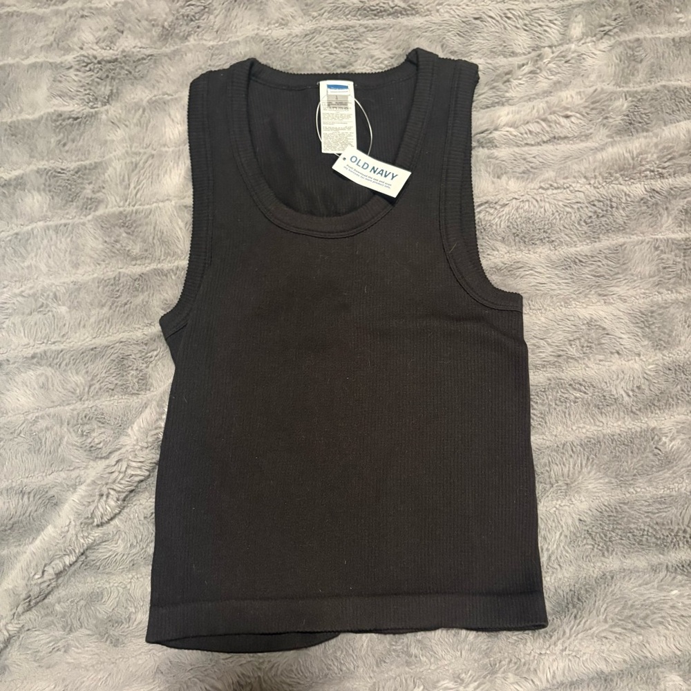Old Navy Women's Black Ribbed Tank Top
